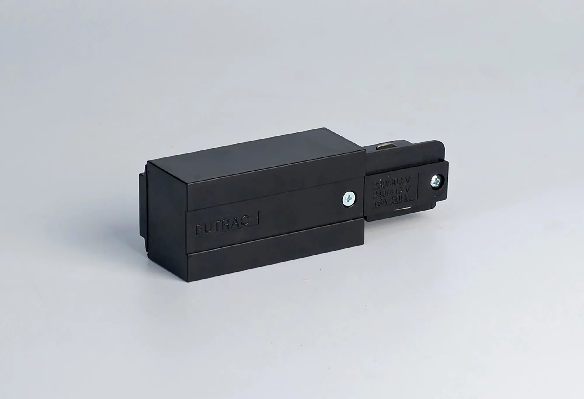 Left End Feed 3 Circuit Surface Mounted Track 555 1 1202 2  Eutrac 3 Circuit Surface-Black